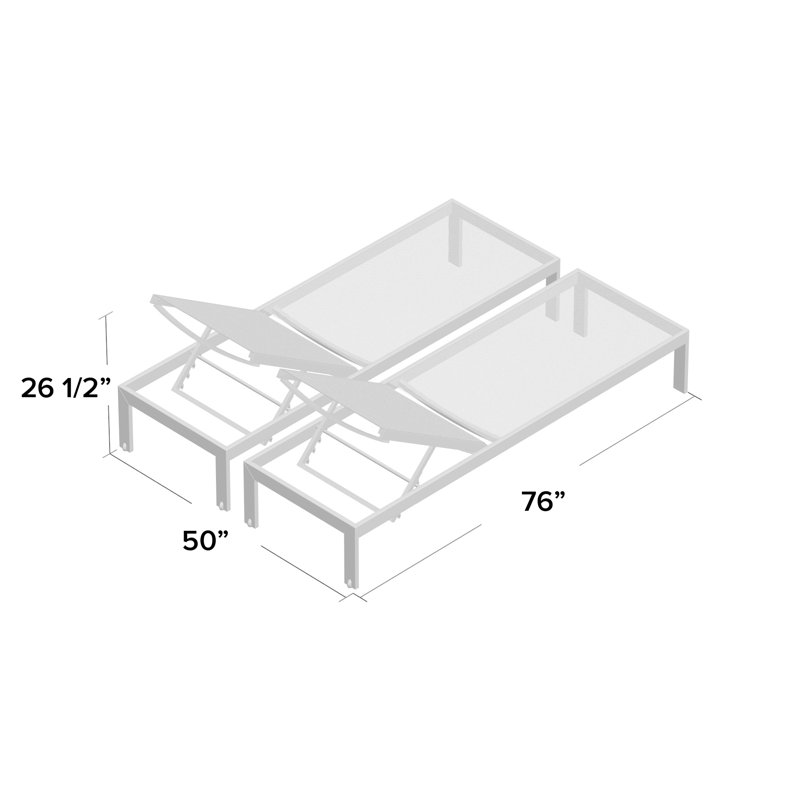 Coline Reclining Chaise Lounge Outdoor Patio Aluminum Single Chaise
